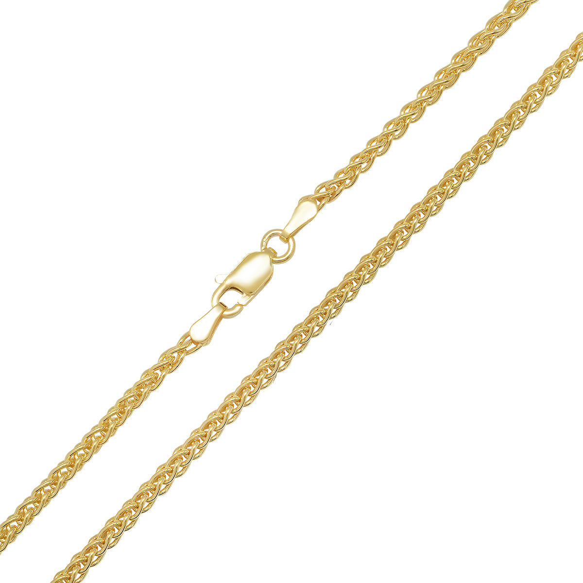 Sterling Silver Italian Unisex Foxtail Wheat Chain - 18"-24"