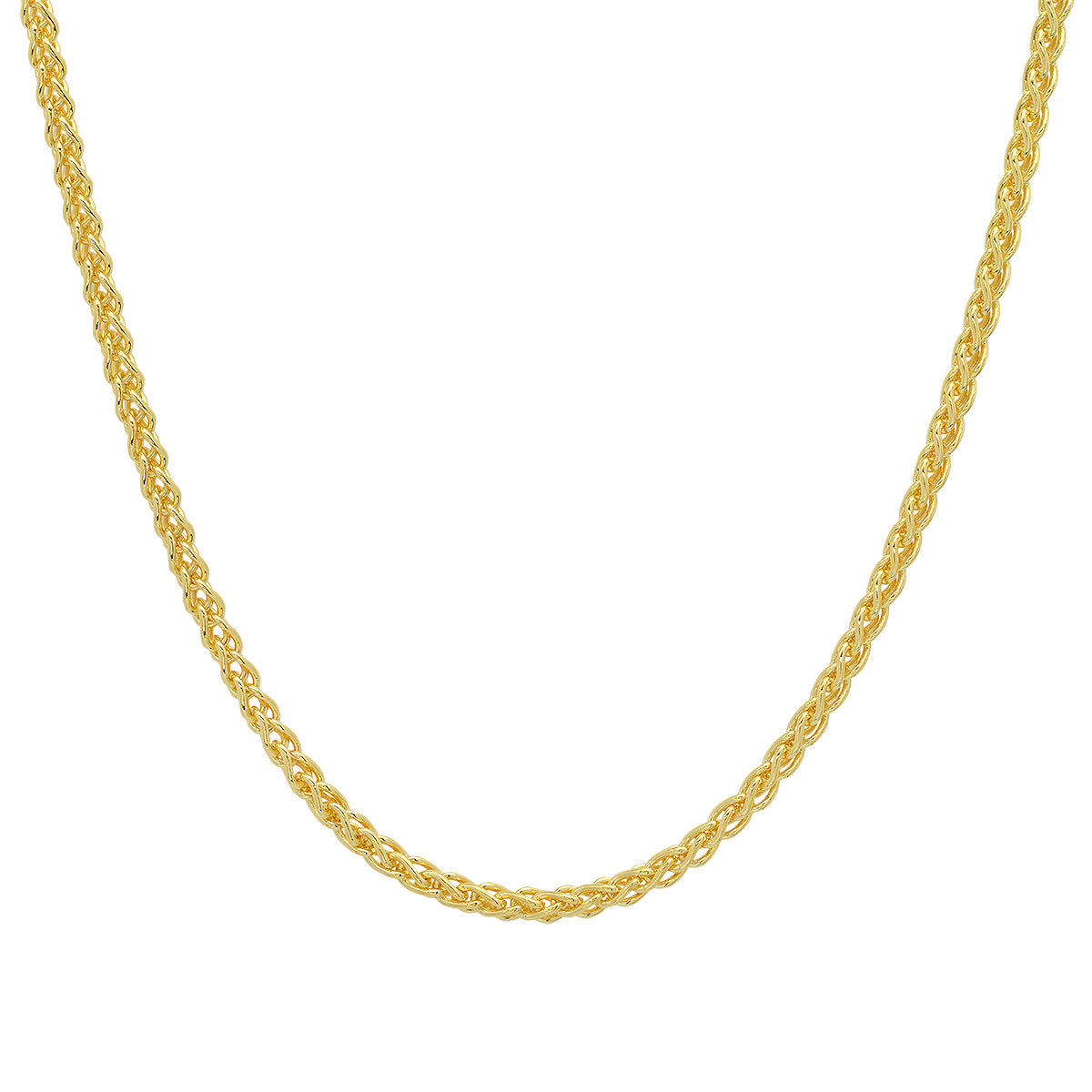 Sterling Silver Italian Unisex Foxtail Wheat Chain - 18"-24"