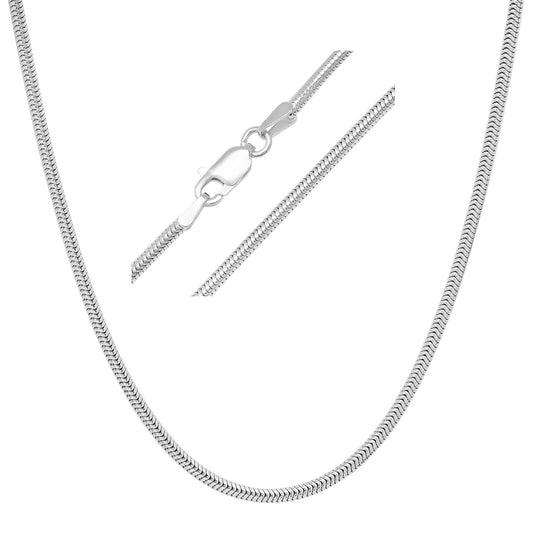 Sterling Silver Italian Unisex Snake Chain - 18"-24"