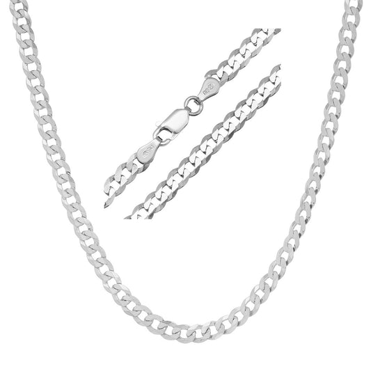 Sterling Silver Italian Unisex Miami Cuban Curb Chain - 18"-24"