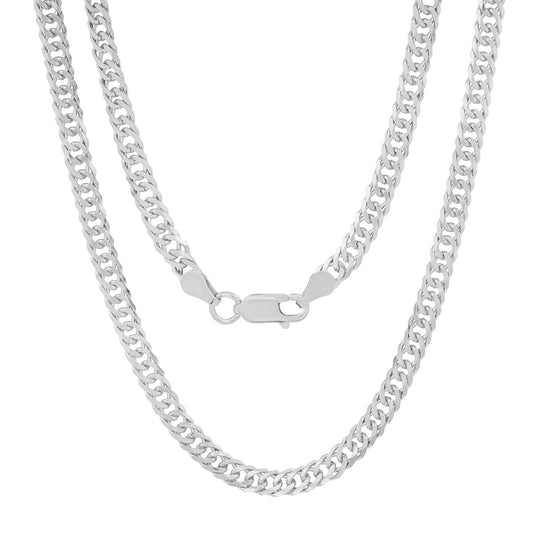 Sterling Silver Italian Unisex Miami Cuban Double Curb Chain - 22"-24"