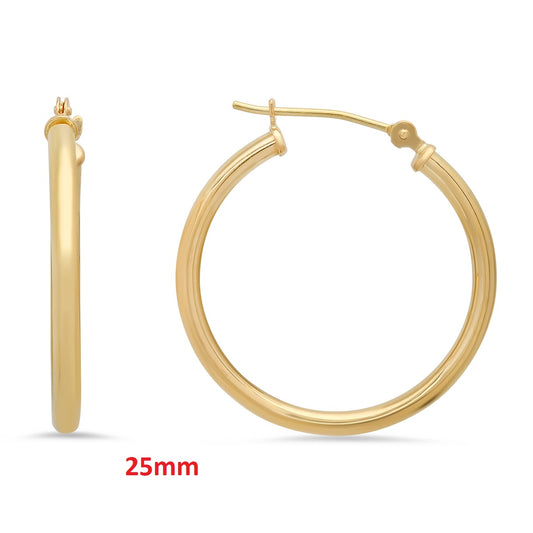 Real 10k Solid Gold Classic Huggy Hoop Gold Earrings