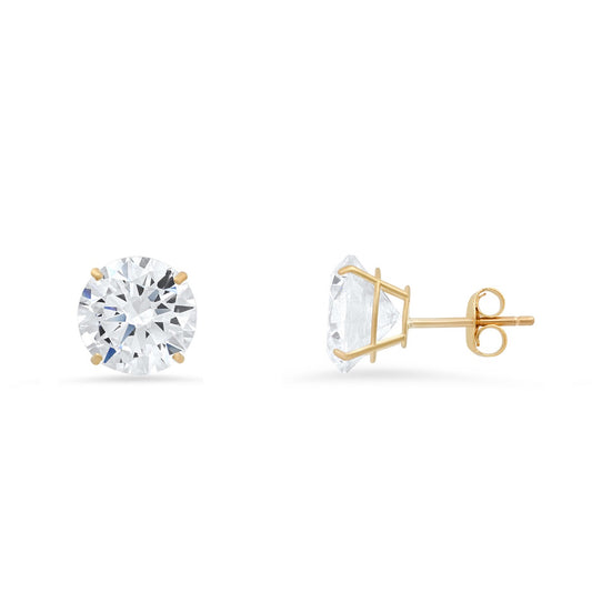 Real 10k Solid Gold 6mm Diamond Stud Earrings