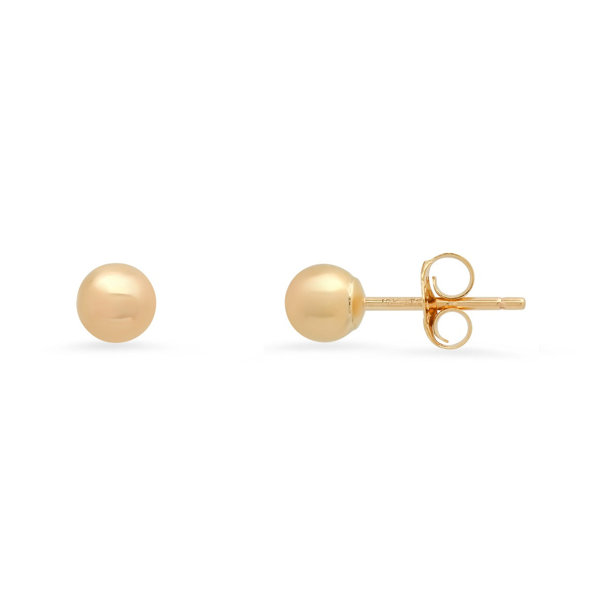 Real 10k Solid Gold Classic Ball Stud Earrings