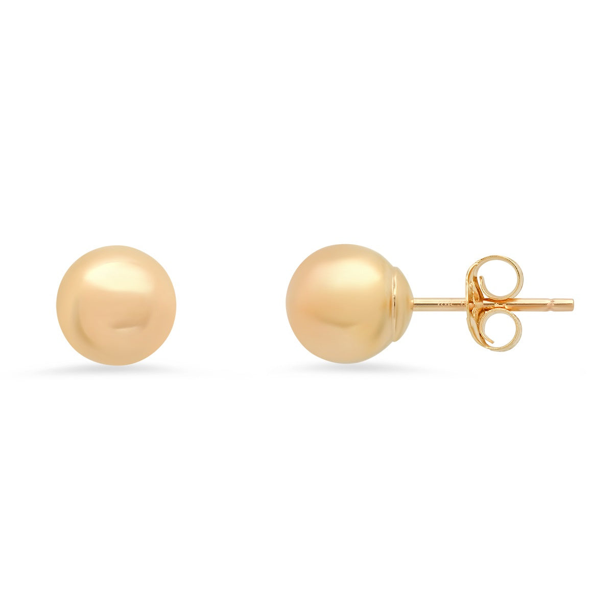 Real 10k Solid Gold Classic Ball Stud Earrings